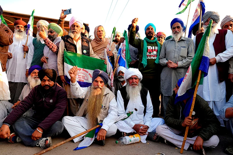 Farmers protest at Shambhu Border photo