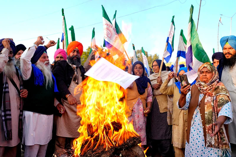 Farmers protest at Shambhu Border photo