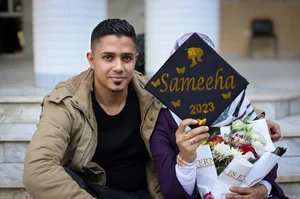 Eissa and sister Sameeha on 17 August 2023