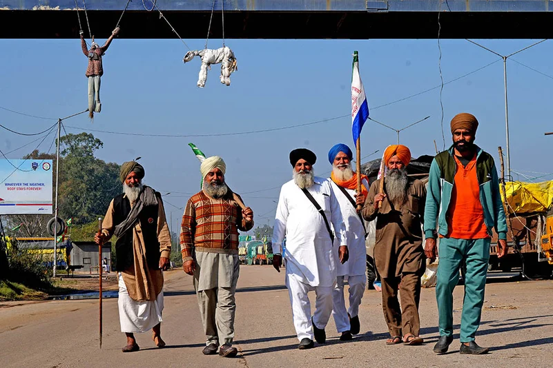 Farmers protest at Shambhu Border photo