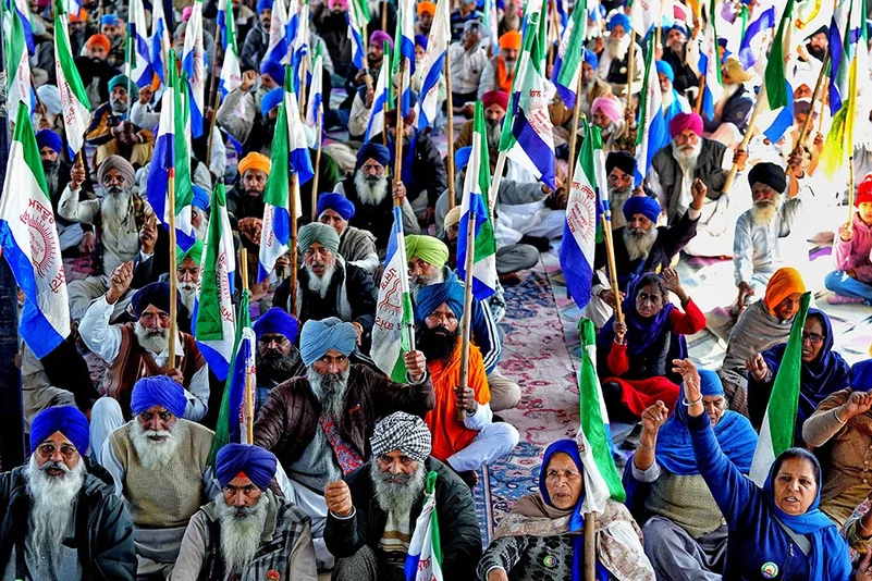 Farmers protest at Shambhu Border photo