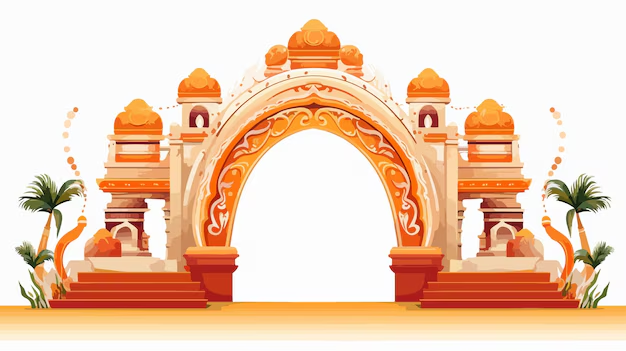 Pongal-themed welcome arch