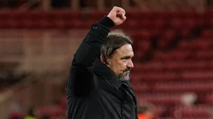 Leeds manager Daniel Farke after the Sky Bet Championship match at the Riverside Stadium, Middlesbrough. Picture date: Monday April 22, 2024.