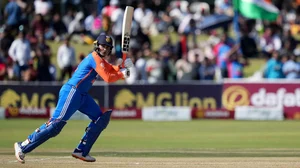 AP/Tsvangirayi Muikwazhi : India's Abhishek Sharma bats during IND vs ZIM, 2nd T20I in Harare.