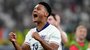 AP/Frank Augstein : England's Ollie Watkins celebrates after winning a semifinal match between the Netherlands and England at the Euro 2024 soccer tournament in Dortmund, Germany, Wednesday, July 10, 2024.