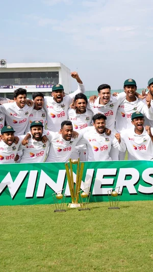 AP : Bangladesh team after winning the series against Pakistan