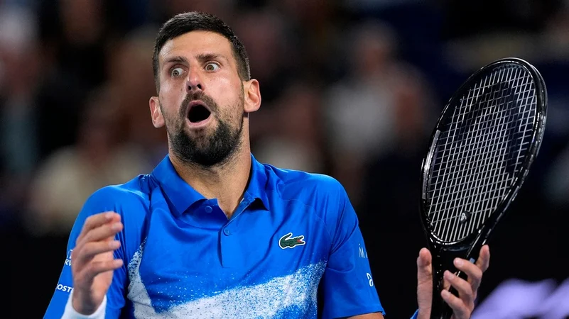 Novak Djokovic in action at the Australian Open.