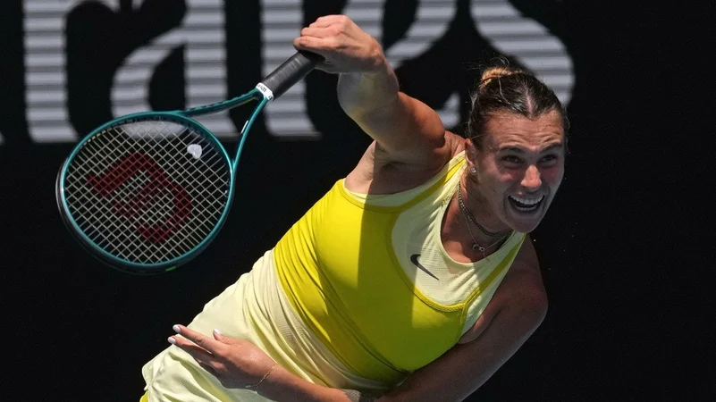 Aryna Sabalenka in action at the Australian Open.