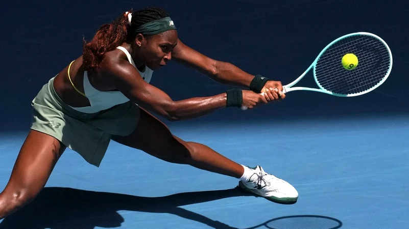 Coco Gauff in action at the Australian Open.