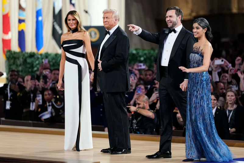 President Donald Trump, First Lady Melania Trump with VP JD Vance and Second Lady Usha Vance