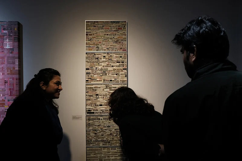 Aditi aggarwal with her work, Fleeting Connections Series (2024-25)