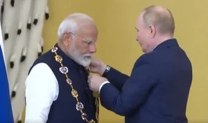 X/@PTI_News : PM Modi receives Russia's highest civilian honour Order of St Andrew the Apostle from President Putin |