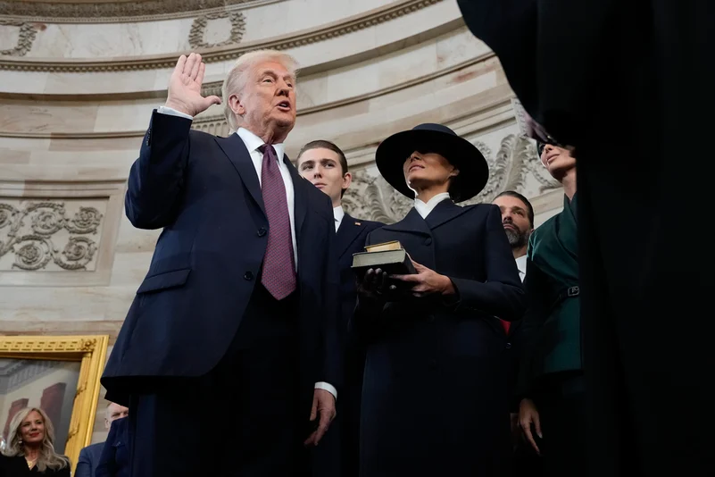 Melania Trump as Donald Trump takes oath