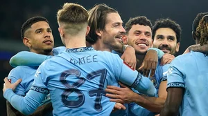 | Photo: AP/ Dave Thompson : FA Cup Third Round: Manchester City's Jack Grealish celebrates after scoring his side's fourth goal