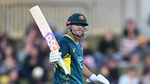 X/ @ABsay_ek : David Warner after completing fifty in the first T20I against West Indies on Friday.