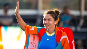 X/@Simona_Halep : Simona Halep in the court at the Miami Open.