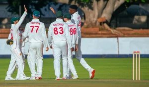 X/Zimbabwe Cricket : Action from the second day of the second and final Test between Zimbabwe and Afghanistan in Bulawayo.