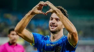 X/Kerala Blasters FC : Jesus Jimenez celebrates his goal for Kerala Blasters.