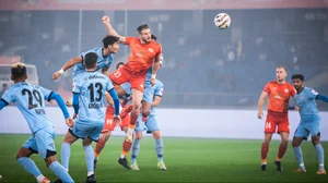 X/Punjab FC : Action from the Indian Super League match between Punjab FC and Mumbai City.