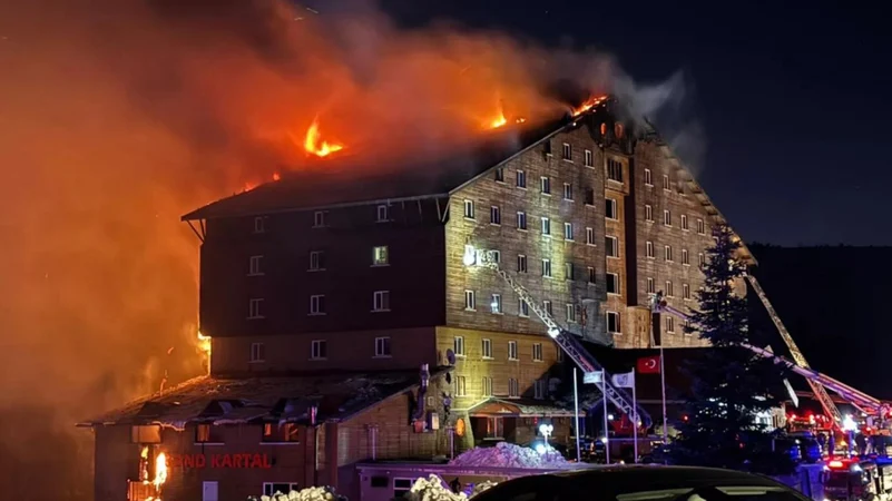 Fire engulfed a ski resort in Turkey