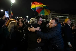 | Photo: AP/Michael Varaklas : Greece Same Sex Marriage