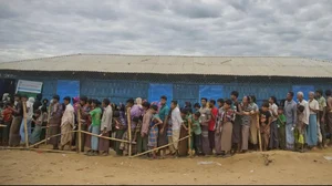 Rohingya refugees at a camp in Bangladesh