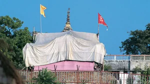 Ayodhya Ram Temple at the disputed site in early-1995 | Photo by Jitender Gupta/Outlook