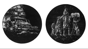 Bombay 1993 (left) and 1947 from artist Riyaz Komu's Holy Shiver (2018) series 