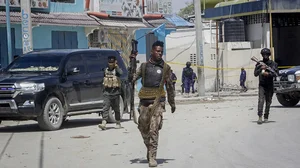 Security forces patrol in Somalia