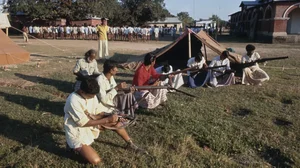 Members of the Mukti Bahini training in Assam in 1970