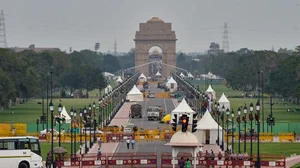 View of Rajpath at the Central Vista Avenue, in New Delhi