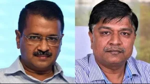 AAP Chief and Delhi CM Arvind Kejriwal (R) with Delhi Welfare Minister Rajendra Pal Gautam