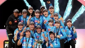 WBBL team Adelaide Strikers celebrate after winning the 2022 championship.