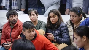 India wrestlers protest against WFI at Jantar Mantar in Delhi.