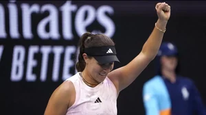 Jessica Pegula celebrates after defeating Barbora Krejcikova on Sunday.