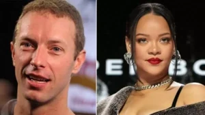 Chris Martin and Rihanna