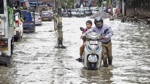 Waterlogging after rainfall in Guwahati