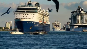 Bulgarian river cruise ship losses steering and hits the sides of a lock on the Danube in Austria. 