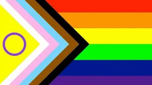 The Intersex-Inclusive Progress Pride Flag designed by Valentino Vecchietti