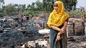 Reduced to Ashes: Over 50 shanties were gutted in a fire at a Rohingya refugee camp in New Delhi on June 13, 2021