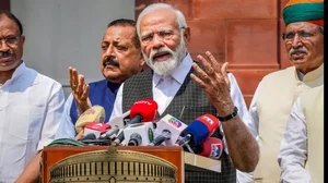 Prime Minister Narendra Modi interacting with the reporters before parliament session today