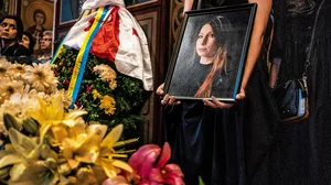 Victoria Amelina (1986-2023): The funeral ceremony that was held at the monastery of St Michael in t