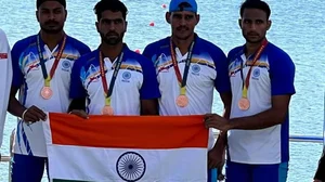 The bronze-winning men's four team.