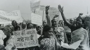 Women protesting against rising prices of essential comodities in New Delhi in the 1970s