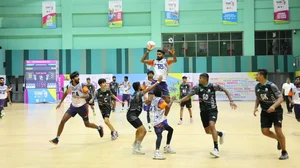 Netball action from the National Games 2023 in Goa.