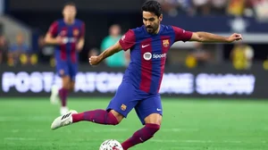 Midfielder Ilkay Gundogan in action for Barcelona.