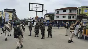 Security personnel deployed in Manipur to contain the ethnic violence in the state.