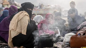 Afghan refugees in Torkham