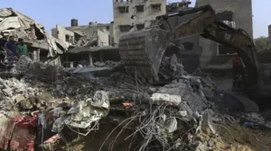 Destructions caused by Israeli airstrikes in war-hit Gaza