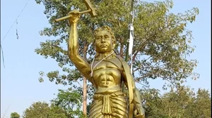 The statue of Gaya Munda's statue at native village in Jharkhand